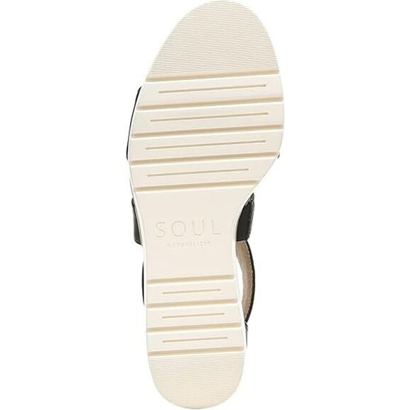 Soul Naturalizer Women's Goodtimes Ankle Strap Wedge Sandals, Black Size 8W - Picture 7 of 7